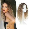MARJORIE 16 Inch Curly Clip-In Hair Topper for Thinning Hair Women - Ombre Brown Blonde