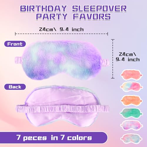 Tie-Dye Color 28-Piece Spa Headband and Eye Mask Set for Sleepovers & Parties
