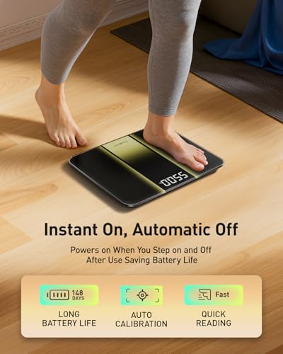 RunStar 14'' Digital Body Weight Scale Black, 550 lb Capacity, Large Numbers
