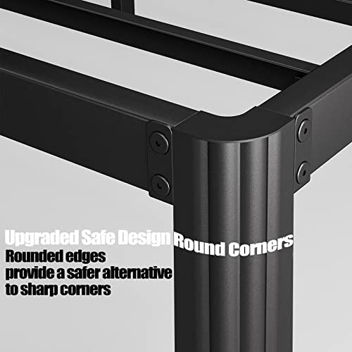 Full Size Platform Bed Frame 18 Inch Heavy Duty No Box Spring Needed - Black