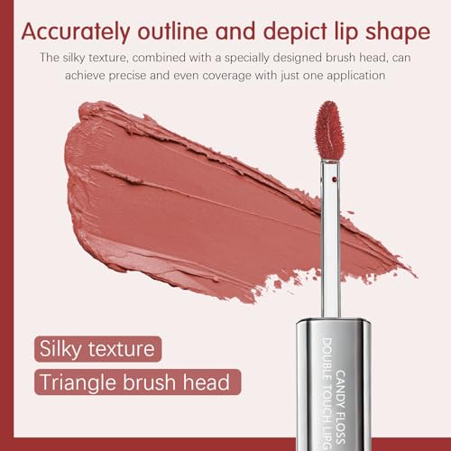 Double-Ended Lip Gloss ? Nourishing Tinted Lip Oil for a High-Shine Finish, Plumps, Non-Sticky, Moisturizes Dry Lips, Vegan & Cruelty-Free Lip Makeup (03 Tomato Red)
