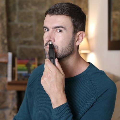 Soonsell Electric Nose Hair Trimmer for Men,Painless Nose Trimmer for Men,Powerful 8000RPM Motor,Easy to Clean,Wet/Dry Use