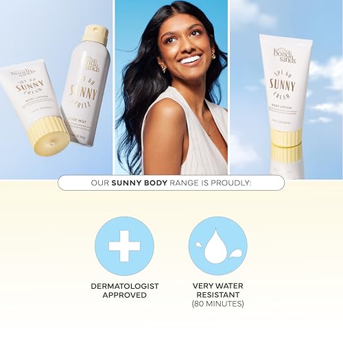 Bondi Sands Sunny Cream SPF 60 Body Lotion, Hydrating + Nourishing Broad Spectrum Sunscreen, Dermatologist-Approved, Water-Resistant, 5.07 Fl Oz