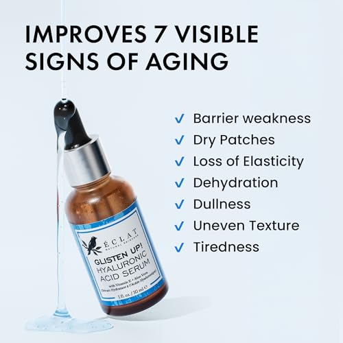Eclat Skincare Vitamin C Serum + Hyaluronic Acid Serum Duo ? Vit C with Ferulic Acid & Vit E + 2.5% Hyaluronic Acid & B5 ? Brightening, Plumping & Smoothing Skin Care Set 1 fl oz each