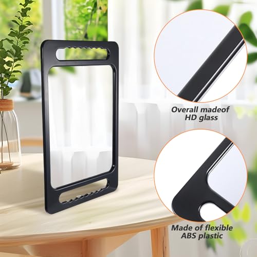 Hpmjz 2 Pack Unbreakable Large Handheld Makeup & Salon Mirror with Double Handles
