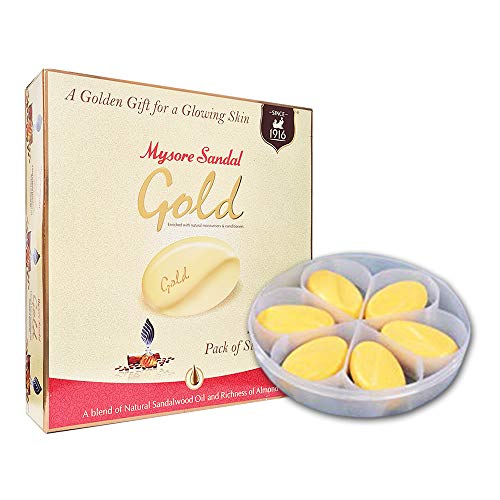 Mysore Sandal Gold Soap, 125 Grams Per Unit (Pack of 6)