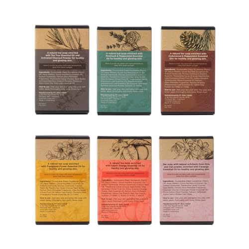 Natural Soap Bar Gift Set with Tea Tree & Charcoal - Bali Handmade Skincare