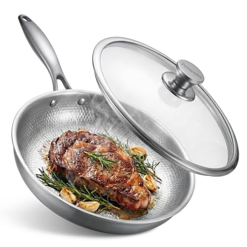 Pexucalm 11.8-Inch Titanium Non-Stick Frying Pan with Lid - Single