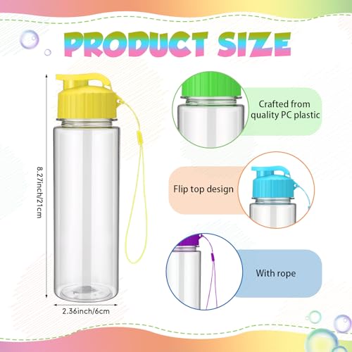 Reusable Plastic Water Bottles Bulk - 50 Pieces, Mixed Colors, 17 oz, Leak-Proof Flip Top