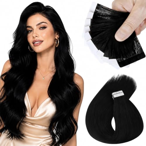 Sunny Hair Tape-in Hair Extensions - 12 Inch Jet Black, 10pcs, 22.# 1 Variation