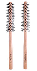 Mini Round Hair Brush Set - 2 Pack for Short & Thin Hair, Beard Styling