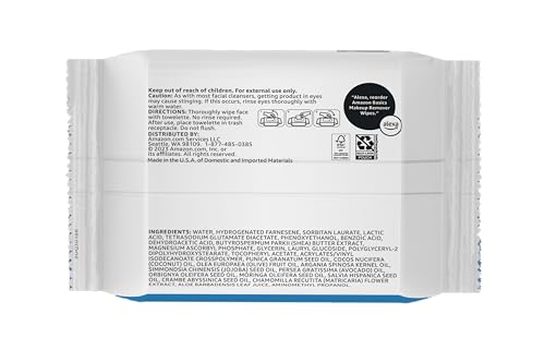 Makeup Remover Wipes - Fragrance-Free, Alcohol-Free, Gentle Cleansing, 25 Count, Pack of 6