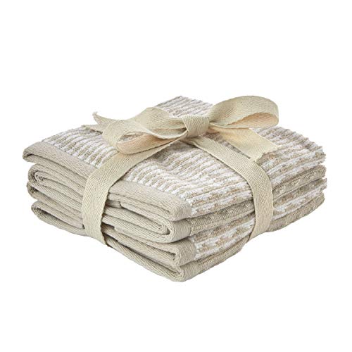 Longborough Tan 4-Piece Turkish Cotton Washcloth Set - Soft & Absorbent