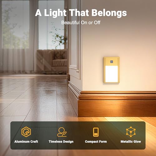 V4light Rechargeable Motion Sensor Night Light - Gold 8-Pack, 3000K Warm White