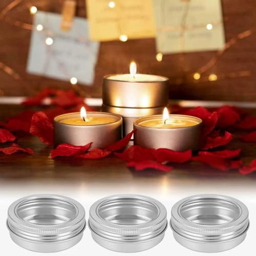 2 oz Aluminum Round Tin Containers with Screw Lid – 75pc Craft & Cosmetic Jars