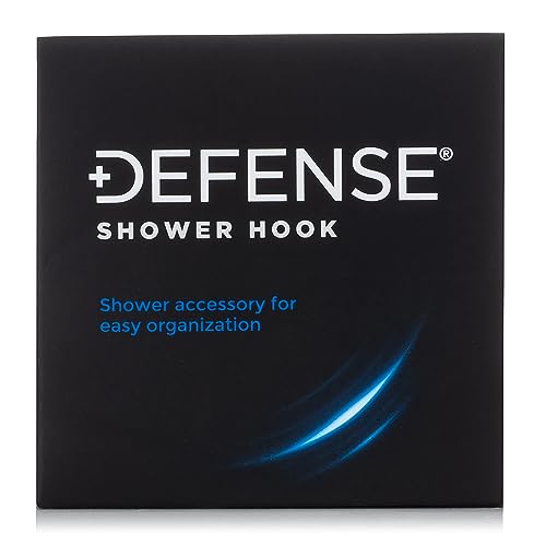 Defense Soap Body Scrubber Shower Hook Combo Set - Silicone Loofah & Wall Mount Hook