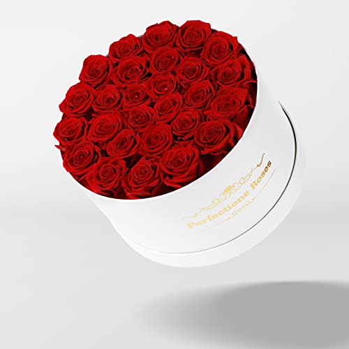Perfectione 27 Red Roses Box - Mother's Day Gift with 27 Preserved Roses