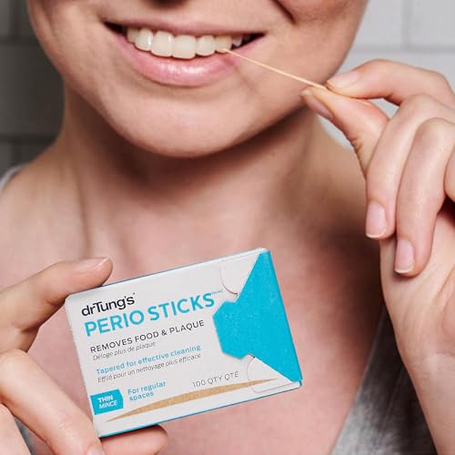 DrTung's Dental Sticks for Teeth & Gums - Thin, 100 Count Pack of 6