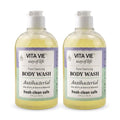 Lemon Body Wash 12 Fl Oz Pack of 2 - Antibacterial & Nourishing Daily Cleanser