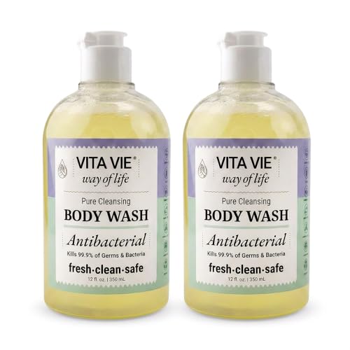 Lemon Body Wash 12 Fl Oz Pack of 2 - Antibacterial & Nourishing Daily Cleanser