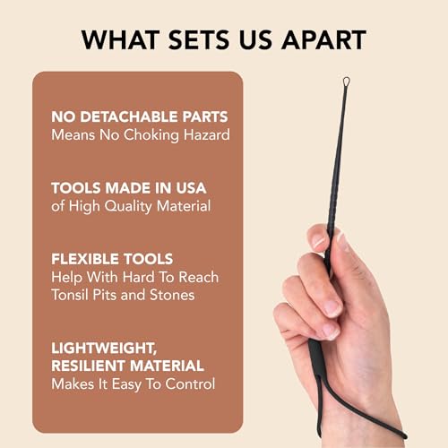 Tonsil Stone Remover Tool Kit - Small, Medium & Large Black - Gentle Painless Tonsil Stones Removal