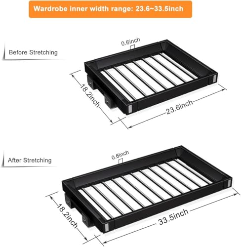 Pengfei 23.6-33.5 inch Pull Out Pants Rack | Retractable Wardrobe Trousers Organizer