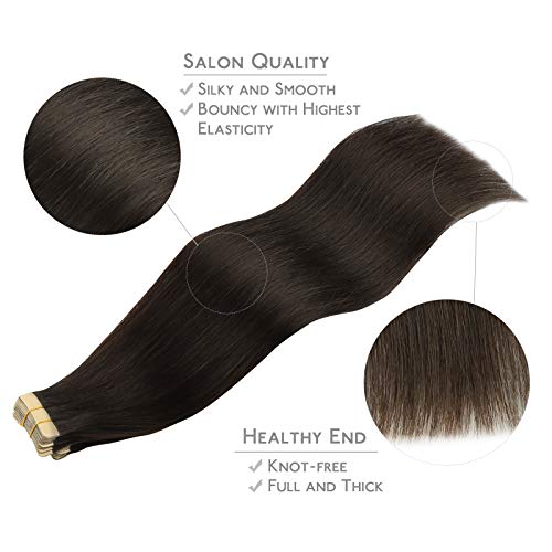 Dark Brown Hair Extensions 18 Inch Remy Tape-In Hair 20pcs 50g - Variation #2