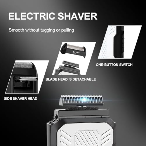 LQT White Cordless Men Hair Clippers & Trimmer Set - 3 pcs Professional Grooming Kit