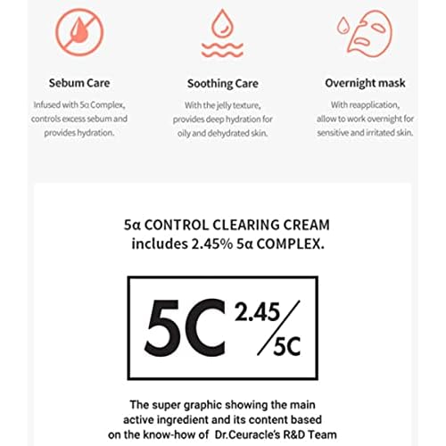 Dr.Ceuracle 5¥á Control Clearing Cream 50ml/1.69 oz - The lightweight Gel-Type Cream that Controlling Excess Sebum