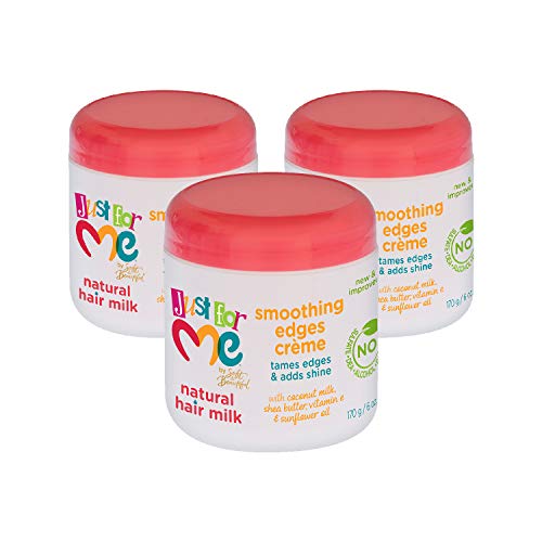 Just For Me Natural Hair Milk Edges Creme 6oz Pack of 3 - Smoothing & Shine