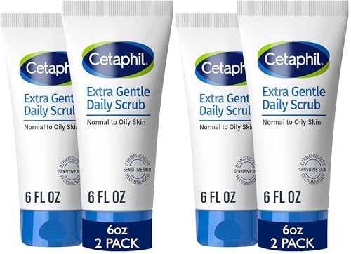 Cetaphil Exfoliating Face Wash - Extra Gentle Daily Face Scrub, Pack of 4, 6 Fl Oz
