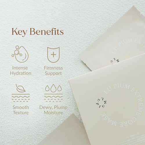 LU'PIUM Extreme Core Mask ? Vegan Intensive Hydrating & Firming Sheet Mask with 5 Plant Phytomucin, Collagen & Peptide Complex, Inspired by Korean Skincare