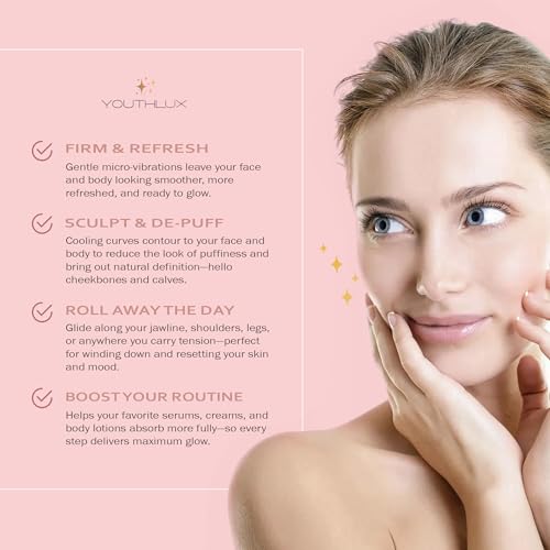 Germanium Stone Facial Roller - Rose Gold Uplifting Skin Tightening & Anti-Aging Tool