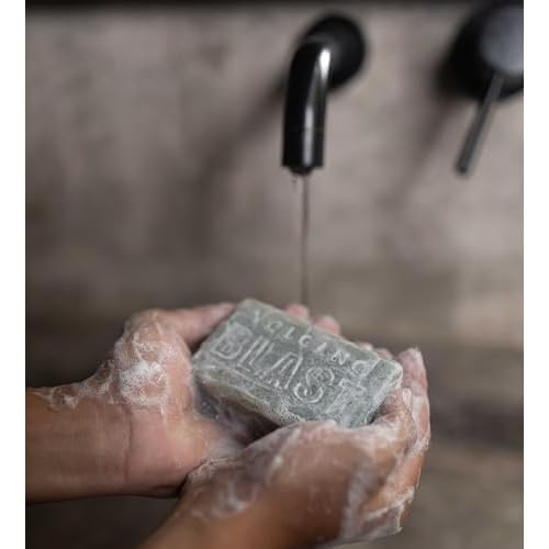 Bali Soap Volcano Blast - Natural Bar Soap for Men, Mechanic & Gardener Gifts - Scrubby Lava Exfoliating Heavy Grit Volcanic Soap with Peppermint and Camphor, Moisturizing and Cleansing, 7oz