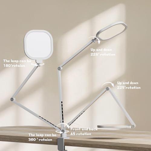 LitONES LED Desk Lamp with Clamp - White, Adjustable, Multi-Functional