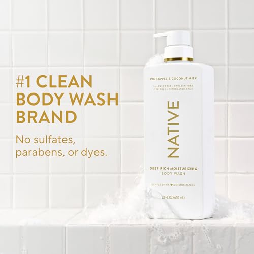 Moisturizing Body Wash with Shea Butter - Hydrating & Gentle for Sensitive Skin, Pineapple & Coconut Milk, 22 Fl Oz (Pack of 6)