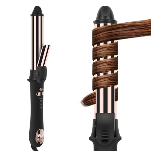 Prizm 1.25 Inch Curling Iron for Big Curls - Rotating Wand, LCD Display, 450°F, Auto-Shutoff, Dual Voltage - Variation of 1.25 Inch / 32mm