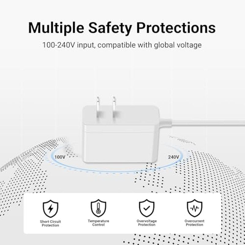 Charger Compatible with Philips Epilator Wet & Dry Series 8000 BRE700/04 BRE720/14 BRE740/14 Shaver and Trimmer for Women Replacement Power Adapter 15V Charging Cord Cable White