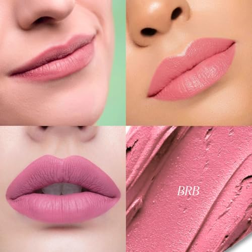Mini 4Ever Haute Lipstick ? Pink Lipstick Long Lasting, Bold Satin Finish, Vegan, Cruelty-Free - Clean & Natural, Travel-Friendly Lip Color (BRB)
