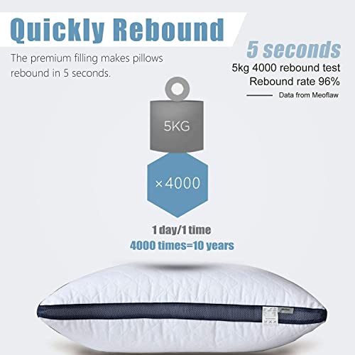 Queen Size Pillows Set of 6 - Luxury Hotel Comfort for Sleepers