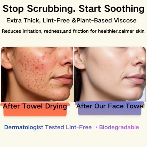 Disposable Face Towels 600 Count Dual-Texture Makeup Remover & Cleansing Wipes