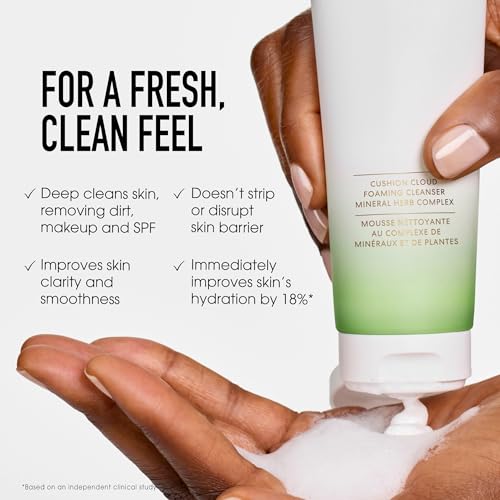 BareMinerals Skinlongevity Cushion Cloud Cream-to-Foam Facial Cleanser – Gentle Skin Barrier Support
