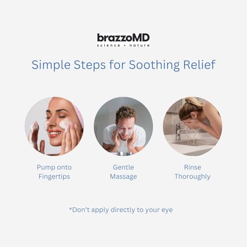 BrazzoMD Stye Relief Foaming Eyelid Cleanser - Gentle, Hydrating 1.69 fl oz