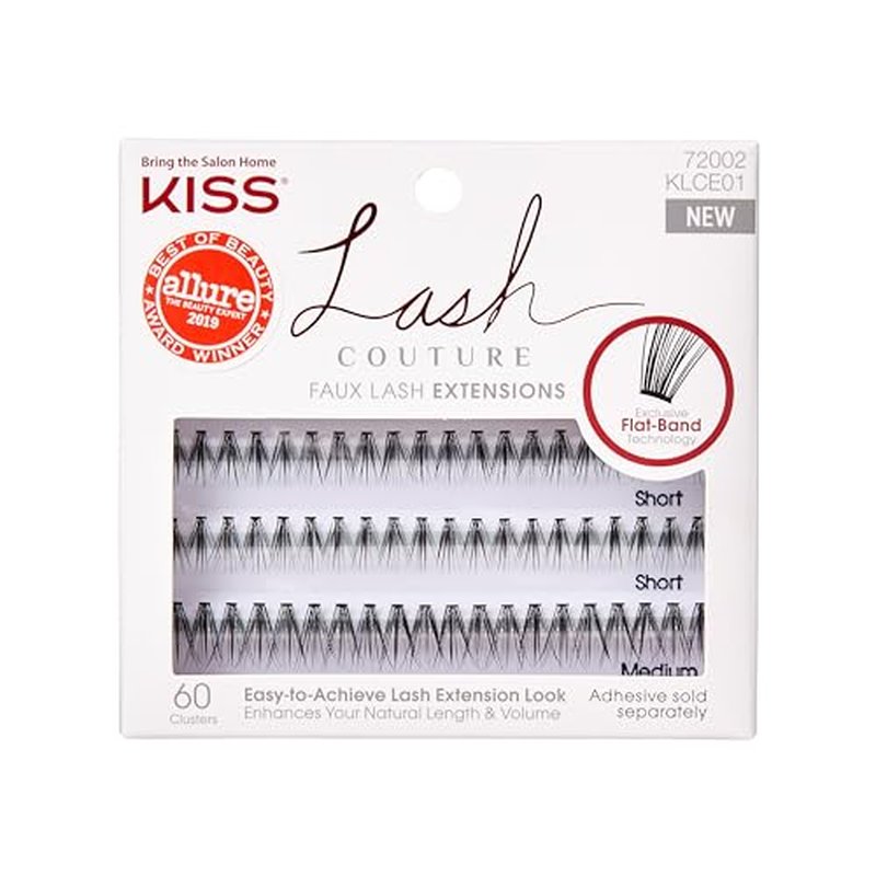 KISS Lash Couture Faux Mink Venus Lash Extensions, 60 Clusters + KISS Falscara Rosewater Lash Remover, Net Wt. 50 ml