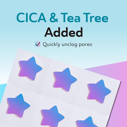 Star Pimple Patches for Face, Cute Acne Patches with Salicylic Acid, CICA & Tea Tree Oil, 144 Holographic Star Moon Heart Butterfly Patches, 7X Absorbency Pimple Patches for Teens (4 Designs, 36 Each)