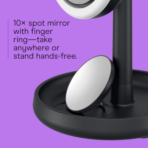 Black Lighted Makeup Mirror with Magnification & Cooling Fan - Conair CoolGlow