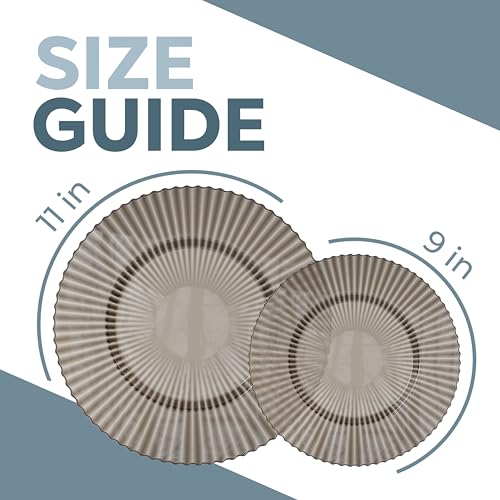 Brown Plastic Disposable Plate Set - 80 Pieces for Weddings & Events - 9" & 11" - Variation of THIS listing