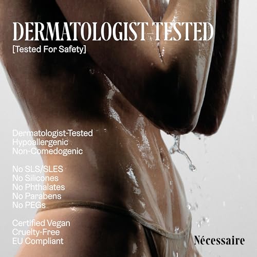 N?cessaire The Body Exfoliant Bar. 2% Physical Exfoliant. 5 Ceramides. Niacinamide. Smooth KP, Rough Patches, Ingrown Hairs. Fragrance-Free. 140 g / 5 oz