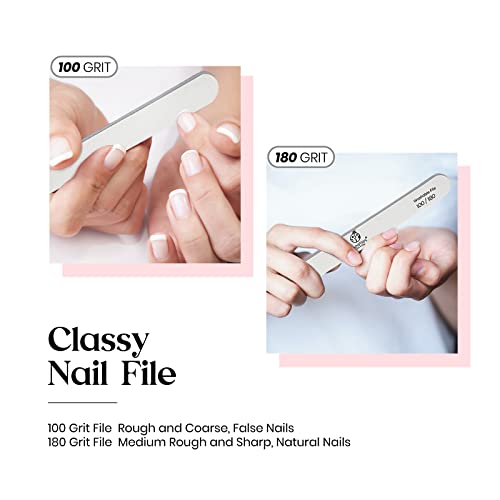 Beetles 10 PCS Professional Nail File Set, Double Sided Emery Board 100/180 Grit Nail Files Manicure Tools Kit for Home and Salon Use Acrylic False Nails