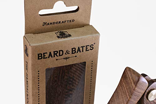 Foldable Wooden Beard & Hair Comb with Leather Pouch - Artisan Crafted